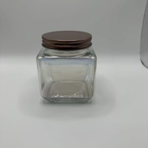 16oz Glazed Glass Jar with Metal Lid