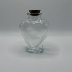 4oz Heart Shaped Glass Jar with Cork Top