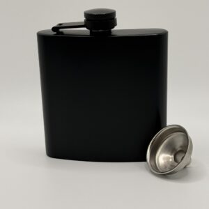 6oz Black Flask with Funnel