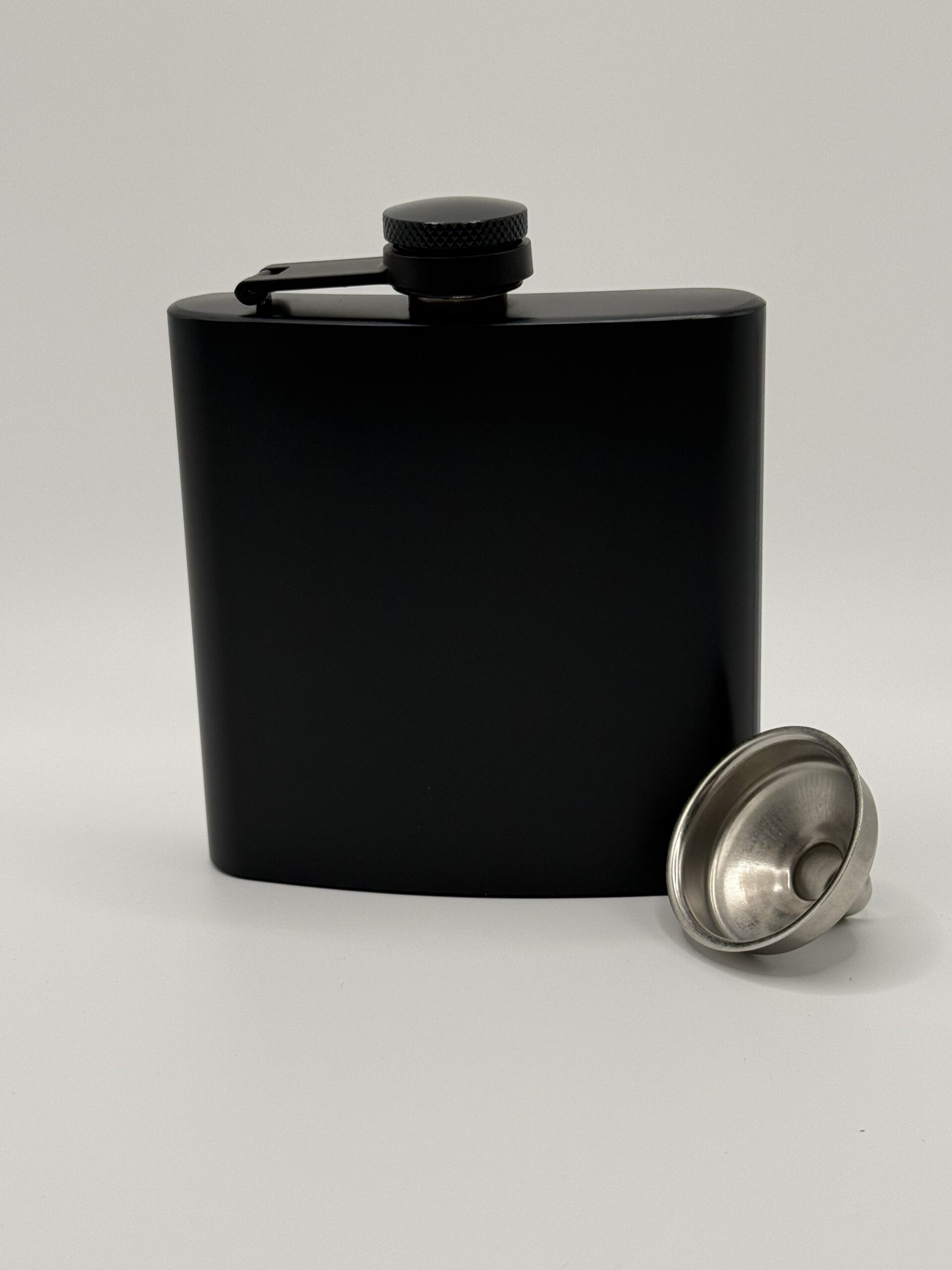 6oz Black Flask with Funnel