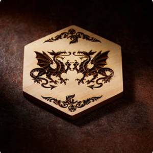 Engraved Dragon Emblem Coasters